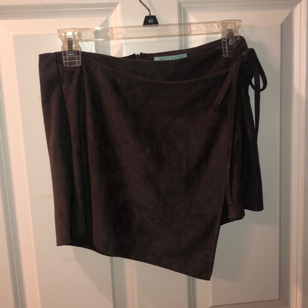 LF Brown Suede Skort